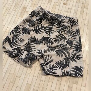 Zara Black and Cream Leaf Print Kids Shorts